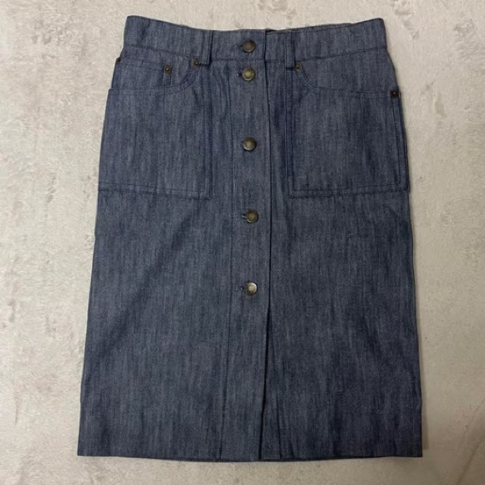 Louis Vuitton Denim Skirt Size 36 France Button Down
